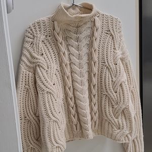 Lewit mixed cable wool and cashmere sweater